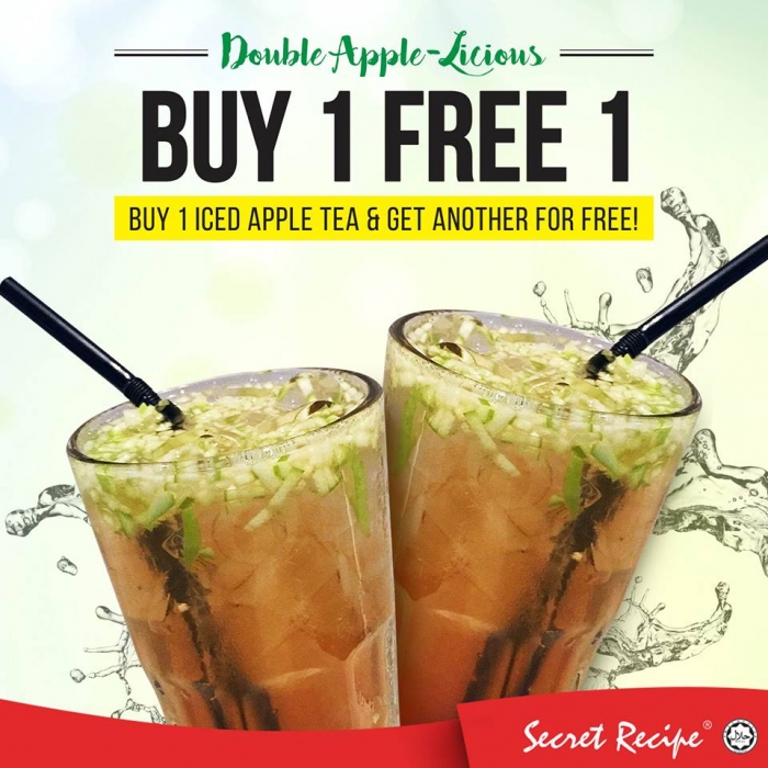 Secret Recipe Double Apple-licious - Buy 1 Free 1 Drink