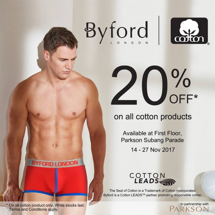 20% OFF Byford London Cotton Items @ Parkson Subang Parade