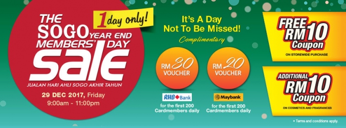 The Sogo Year End Member's Day Sale 2017