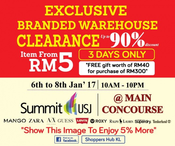 Exclusive Branded Warehouse Sale @ Summit USJ