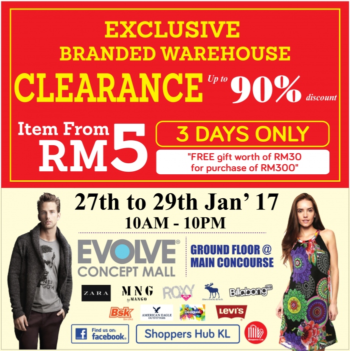 Exclusive Branded Warehouse Sale @ EVOLVE Concept Mall