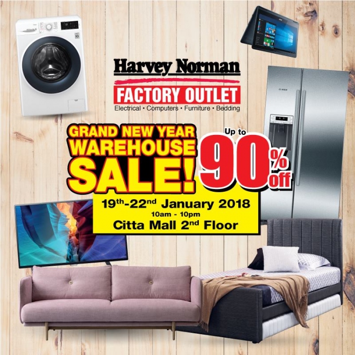 Harvey Norman Grand New Year Warehouse Sale @ Citta Mall 2018