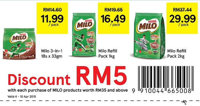 Tesco Star of the Week Offer - RM5 OFF MILO Products worth RM35 or more