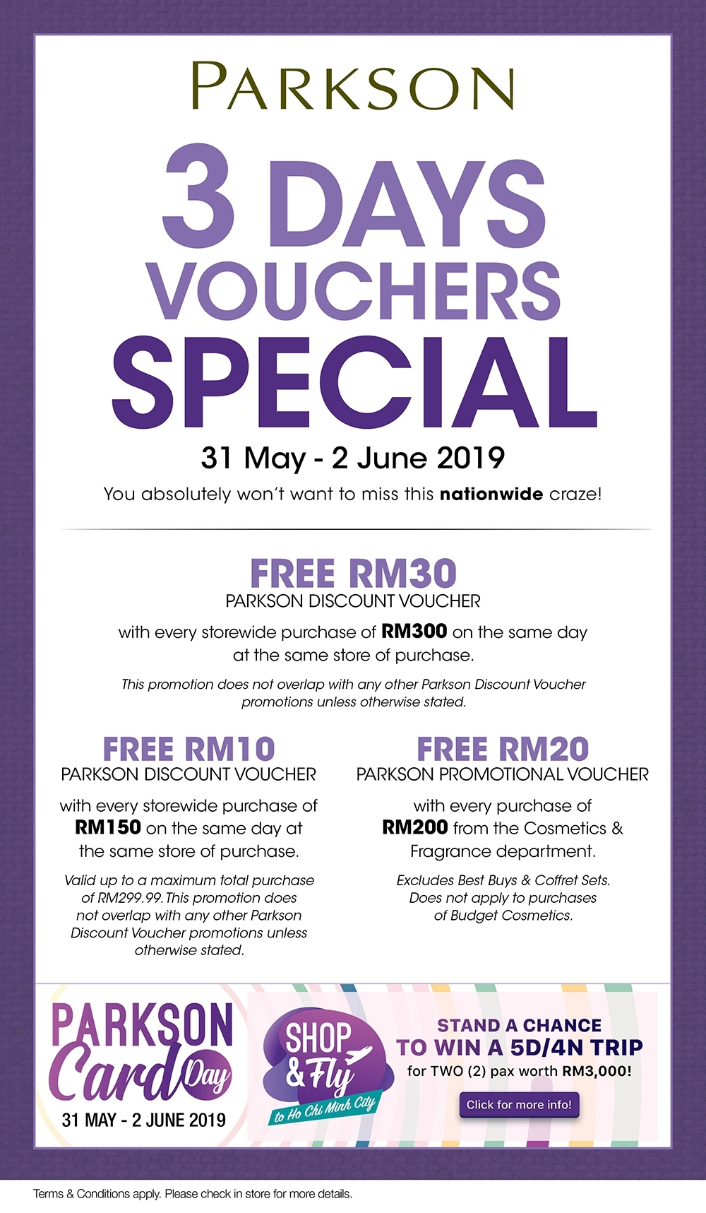 Parkson Card Day - 3 Days Voucher Special