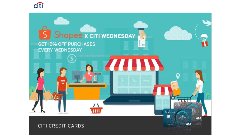 Shopee 15% OFF Promo Code from Citibank Credit Cards