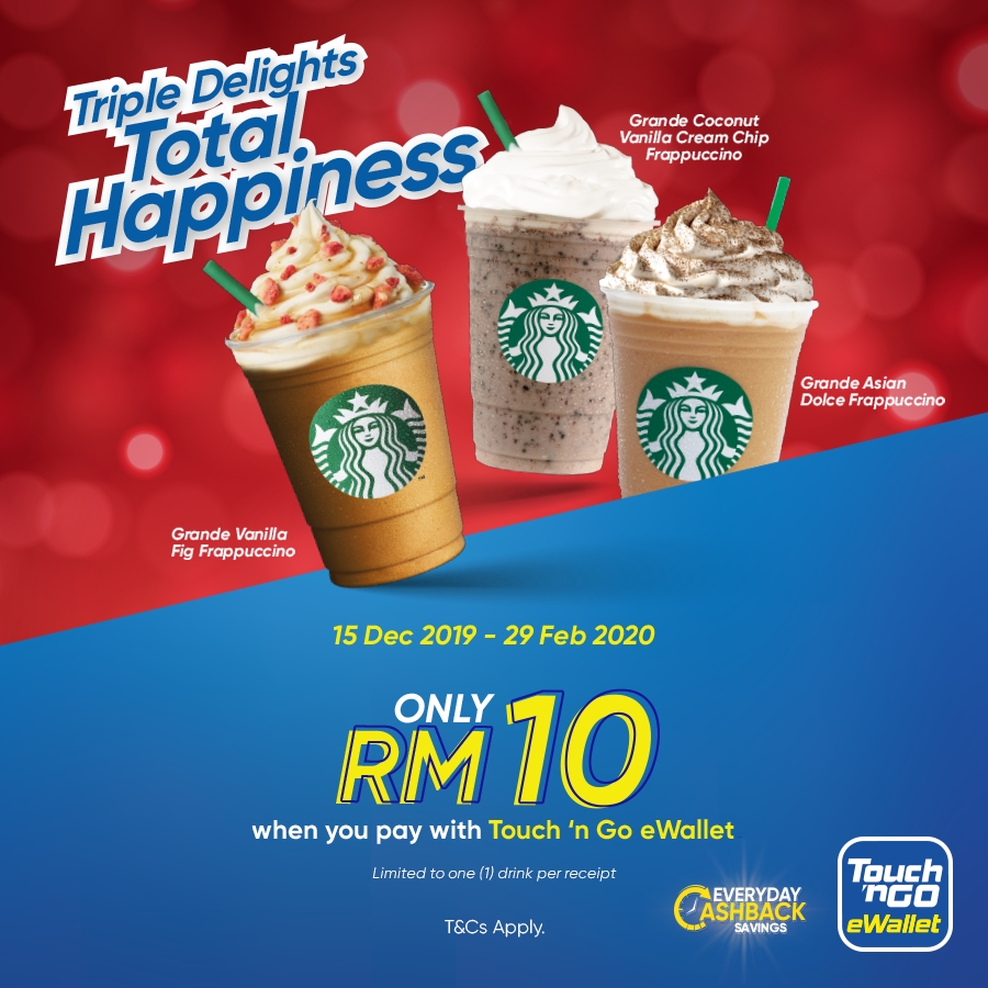 TNGeWallet Triple Delights Total Happiness @ Starbucks