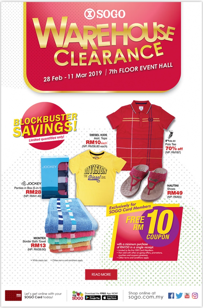 Sogo Department Store Warehouse Clearance Sale