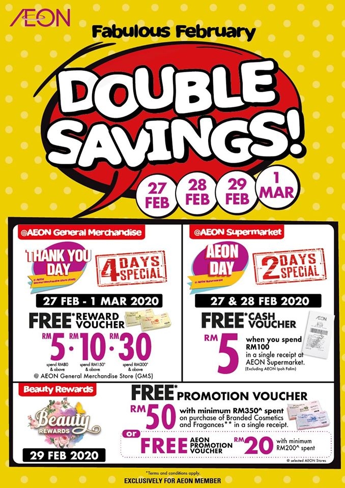 AEON Fabulous February Double Savings - 4 Days Special