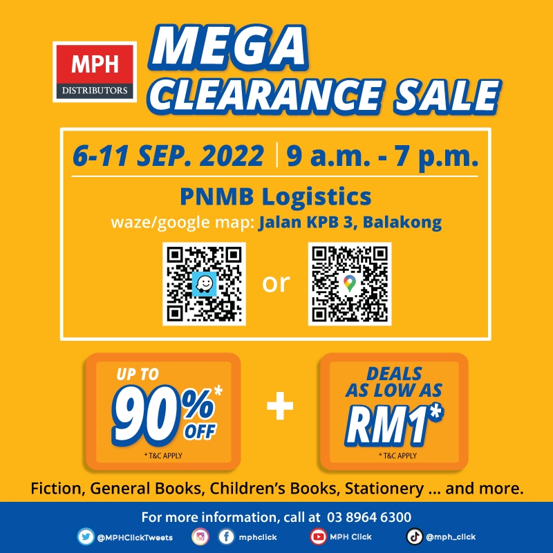 MPH Warehouse Sale - Up To 90% OFF + Deals From RM1